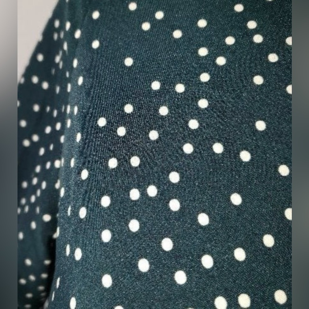 Amoretu Elegant Green Polka Dot Dress S - Picture 4 of 6